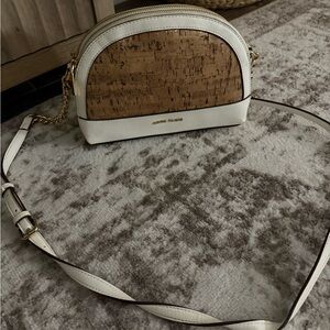 Anne Klein Tan and White Crossbody Bag